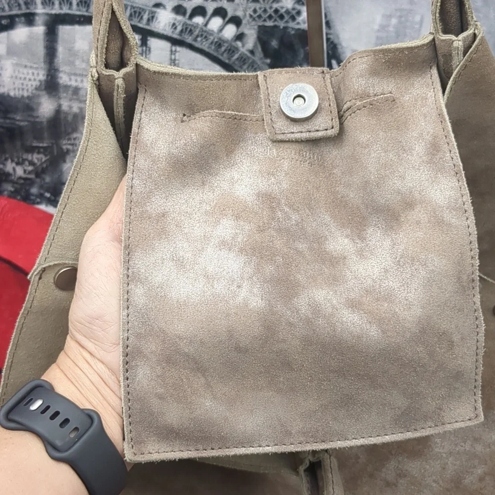 Hammitt Oliver Suede Grommet Stud Pewter/Metallic Tote Bag